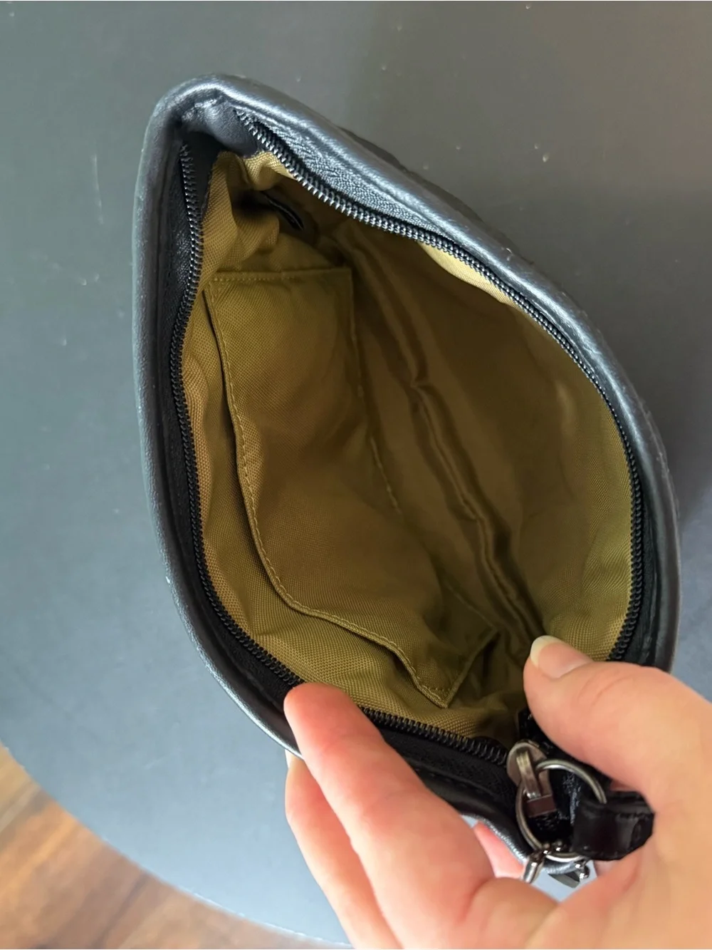Black Quilted Women's Cosmetic Pouch